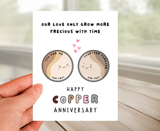 7th Anniversary Card - Copper Anniversary