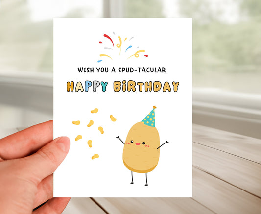 Happy Birthday Card - Pun Potato Humorous Wish