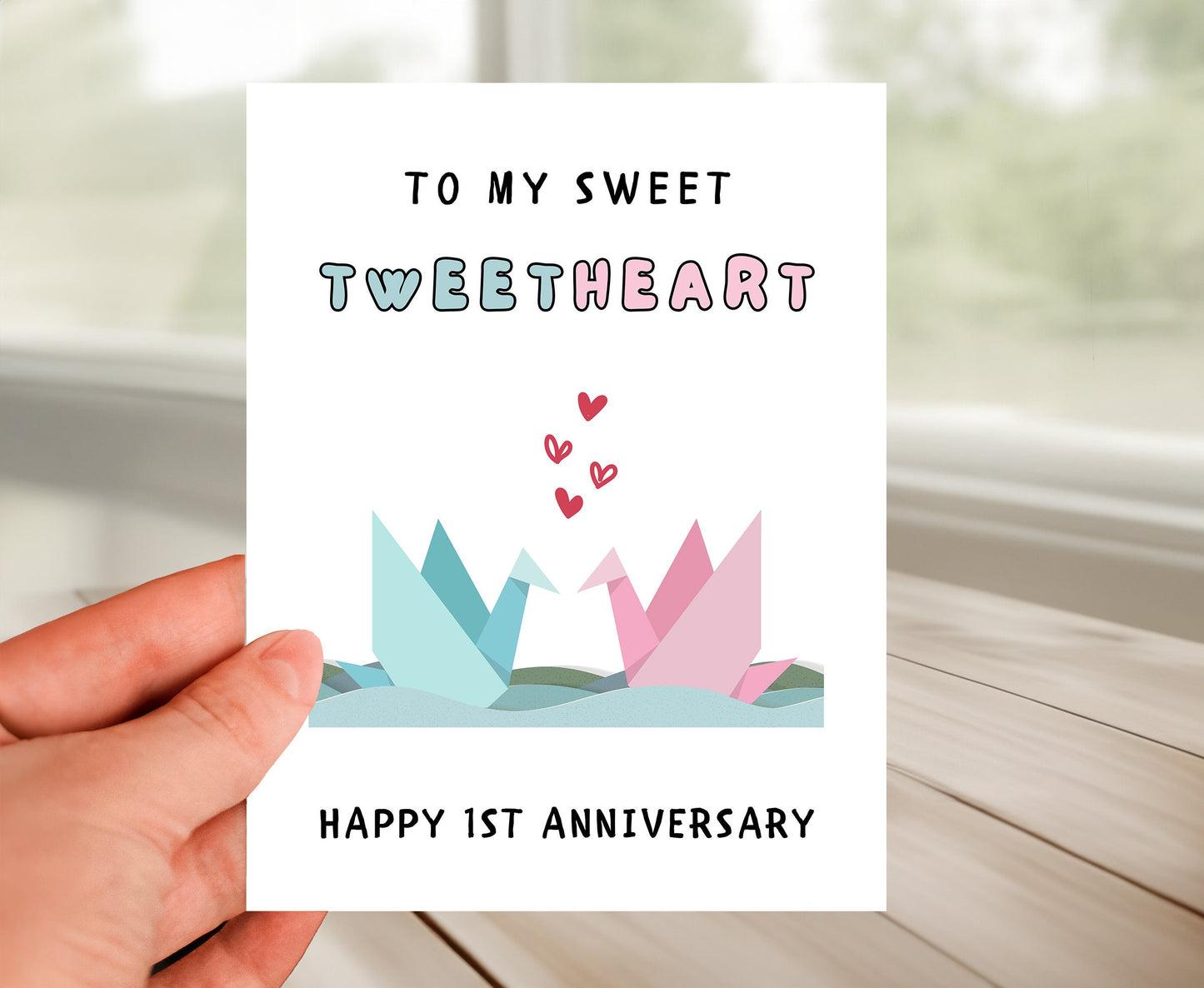 2nd Anniversary Card - Love Birds Paper Anniversary