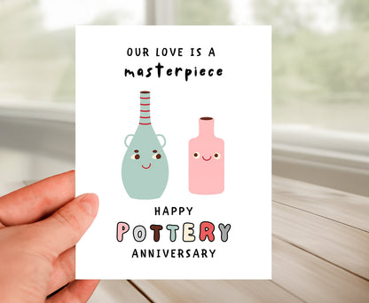 9th Year Anniversary Card - Pottery Anniversary