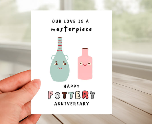 9th Year Anniversary Card - Pottery Anniversary