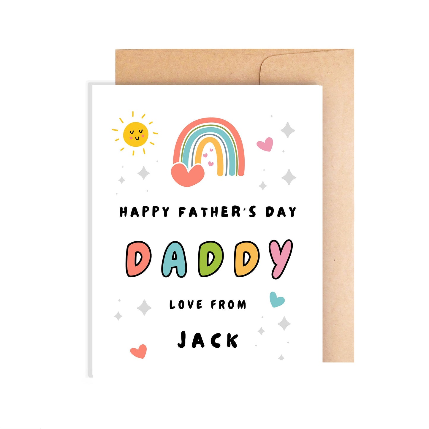 Personalized Happy Father's Card To Daddy