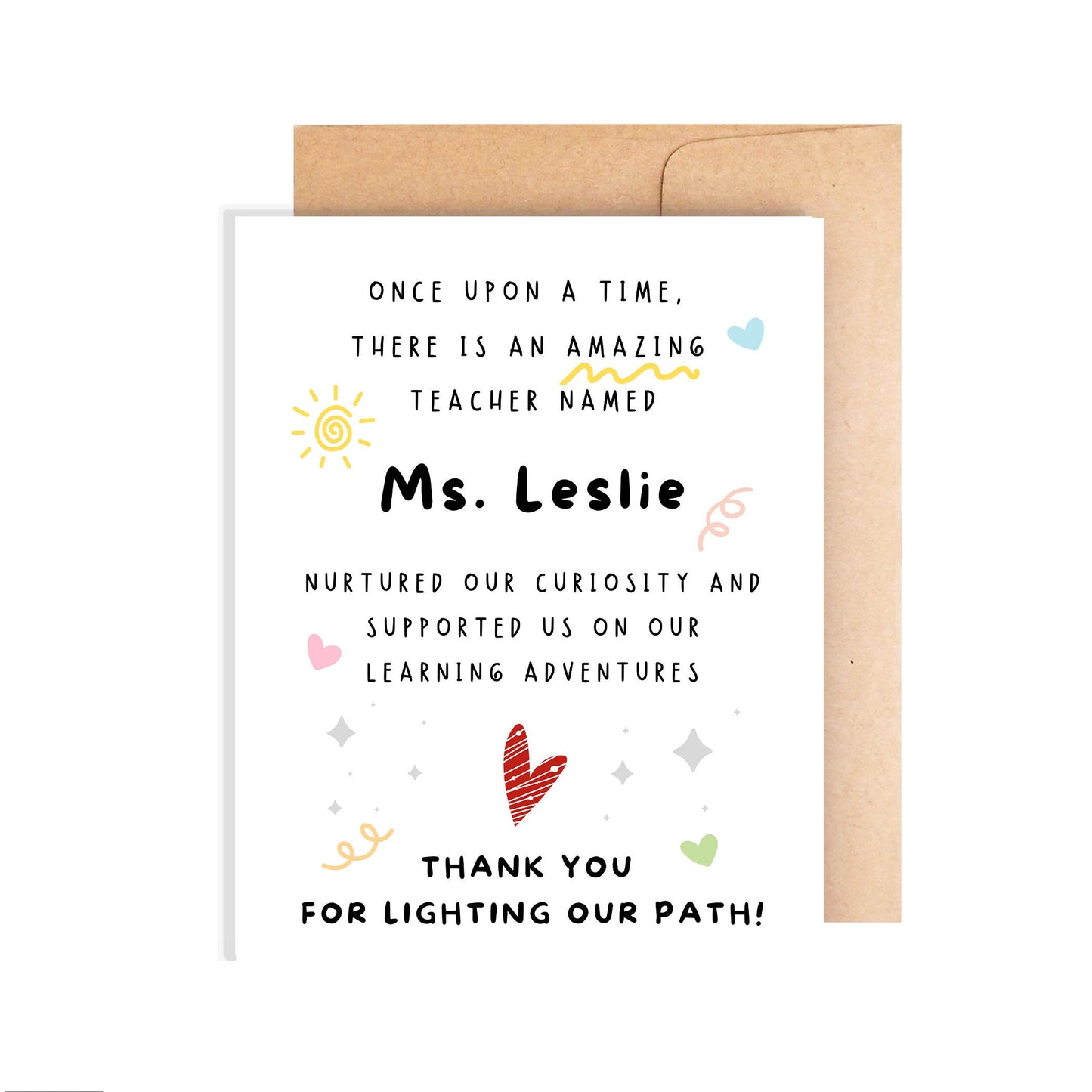 Personalized Thank You Teacher Card
