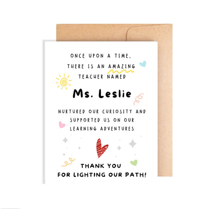 Personalized Thank You Teacher Card