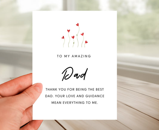 My Amazing Dad Poem Card