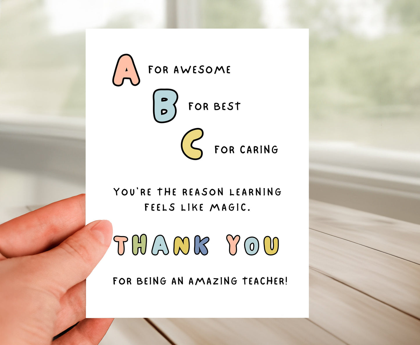 ABC Thank You Teacher Card