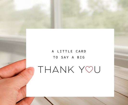 Thank You Card - A Little Card To Say A Big Thank You
