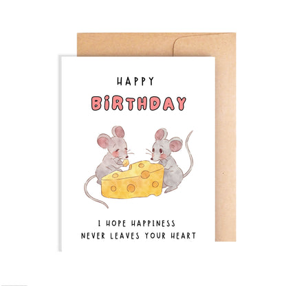 Happy Birthday Card - Whimsical Mice