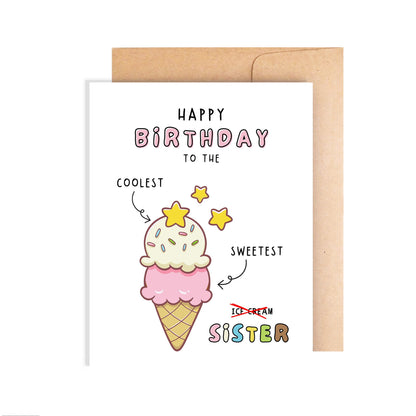 Happy Birthday Card for Sister - "The Coolest Sister!"
