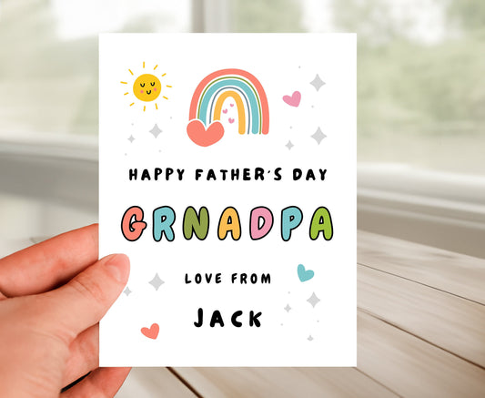 Personalized Happy Father's Card To Grandpa