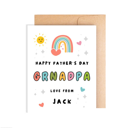 Personalized Happy Father's Card To Grandpa