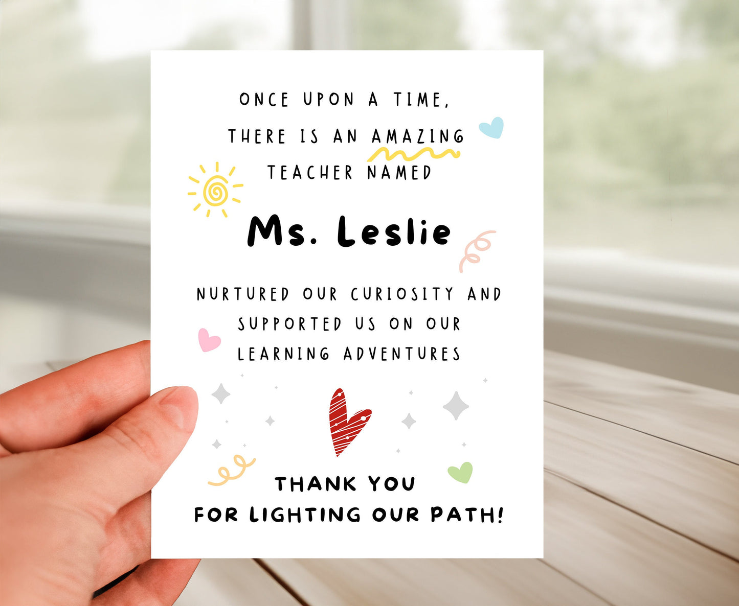 Personalized Thank You Teacher Card