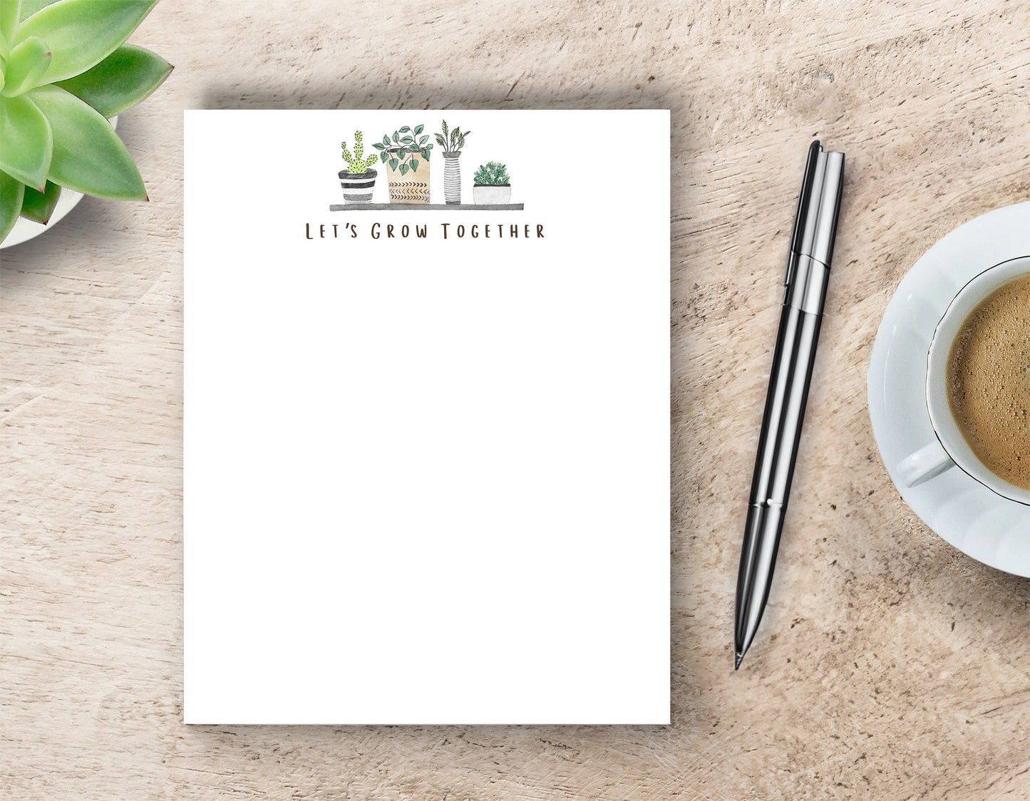 Friendship Notepad - "Let's Grow Together,"