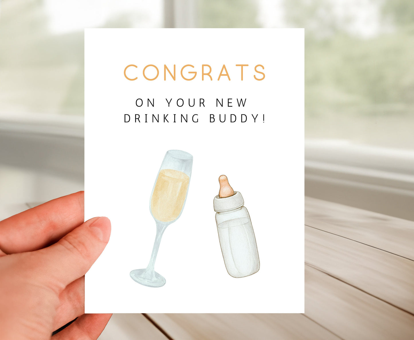 Congrats New Baby Card, Drinking Buddy