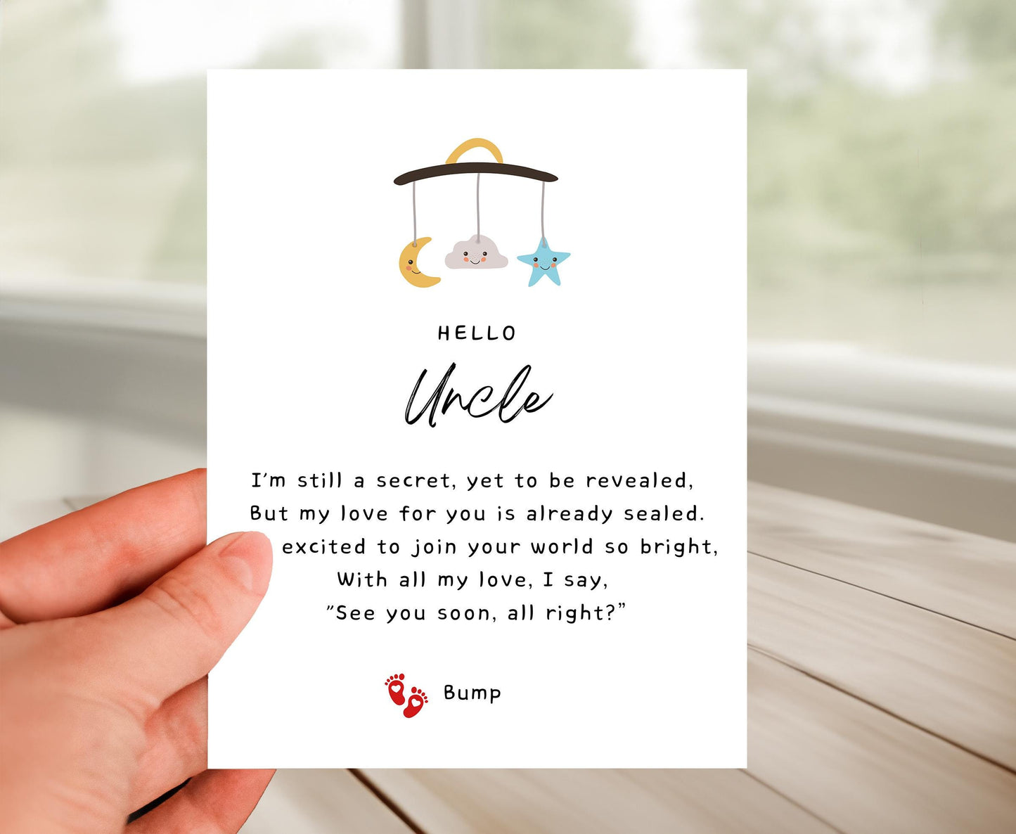 Pregnancy Announcement Card for Uncle