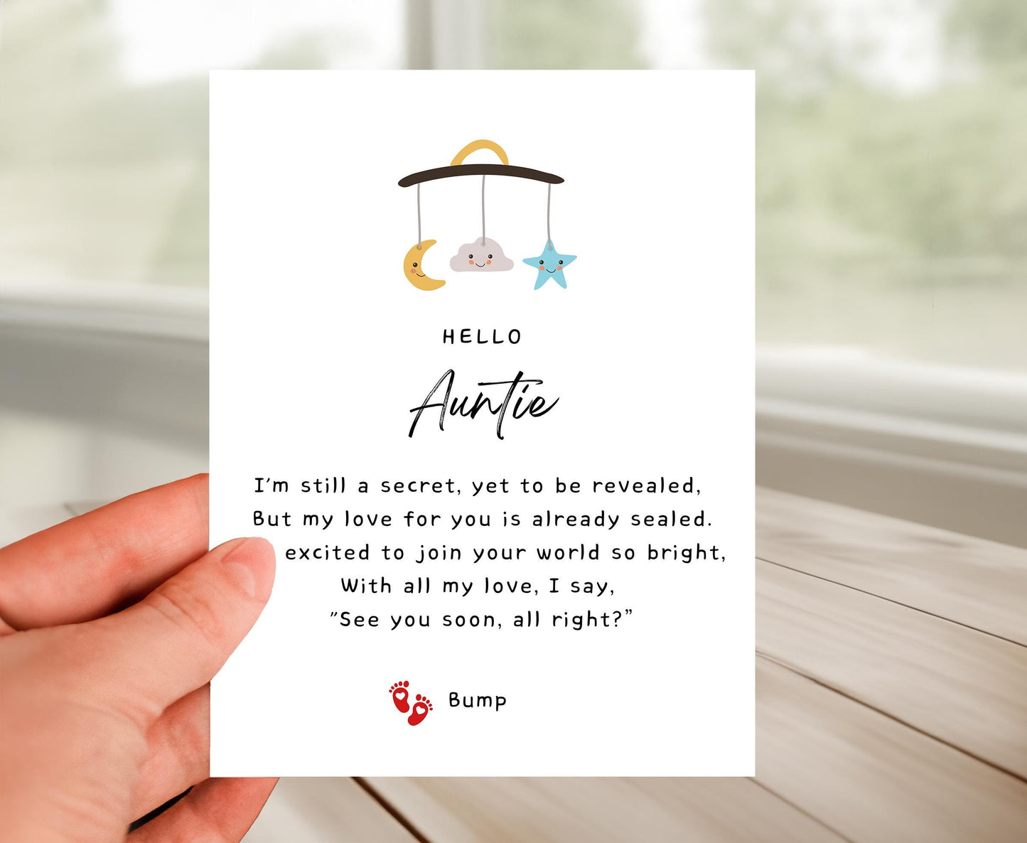 Pregnancy Announcement Card for Auntie