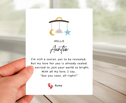 Pregnancy Announcement Card for Auntie