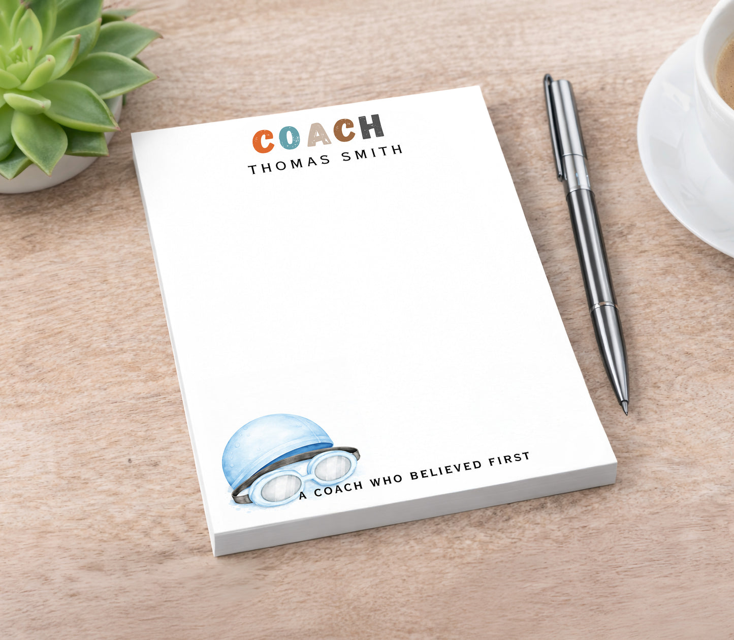Personalized Swimming Coach Notepad