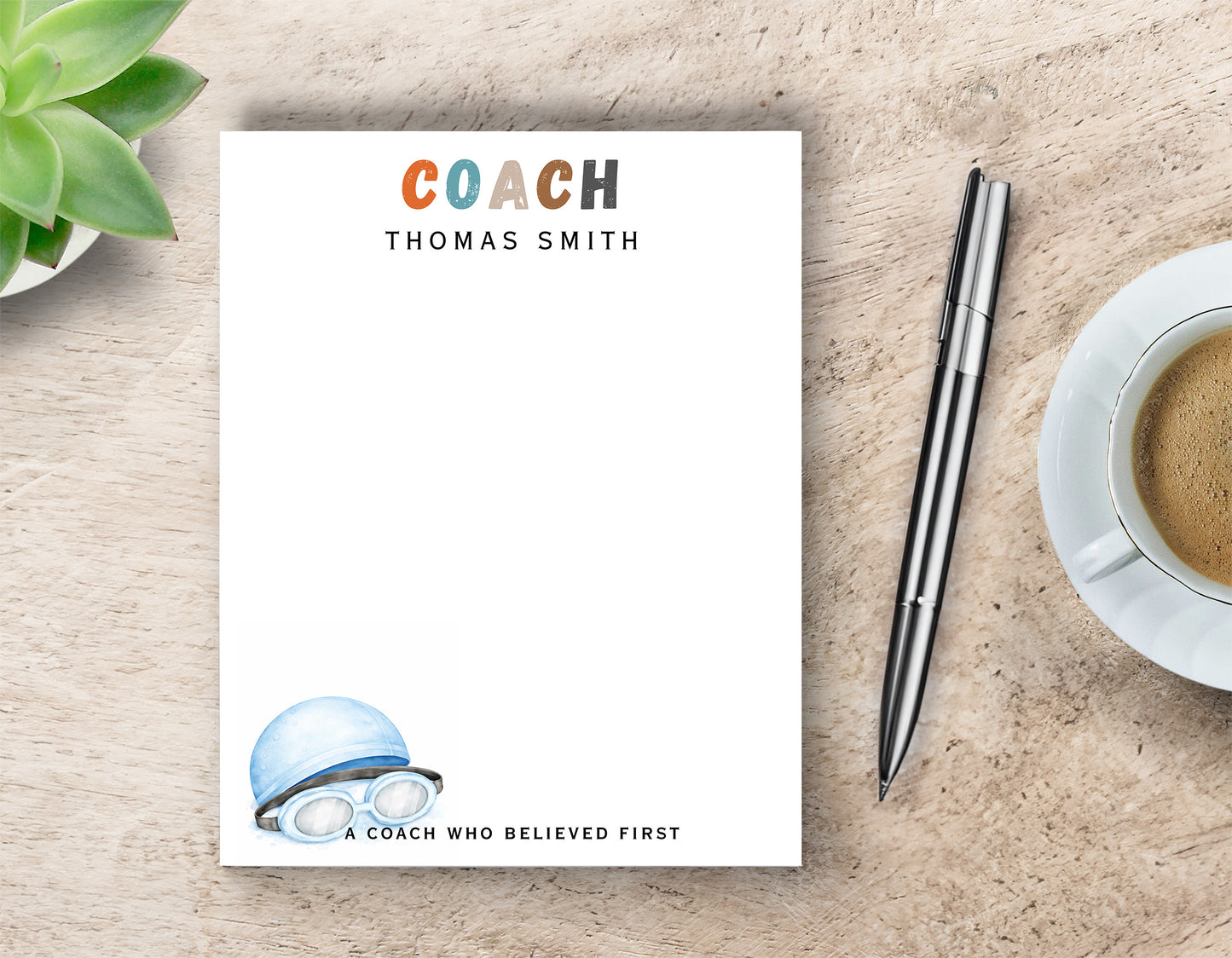 Personalized Swimming Coach Notepad