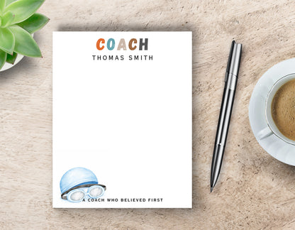 Personalized Swimming Coach Notepad