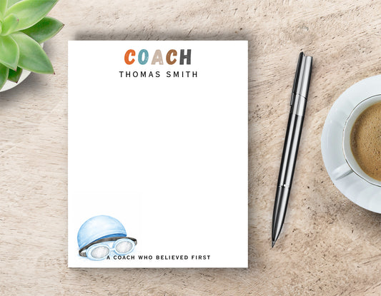 Personalized Swimming Coach Notepad