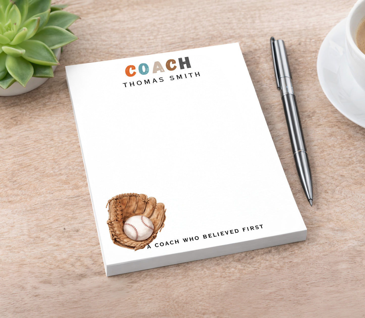 Personalized Baseball Coach Notepad