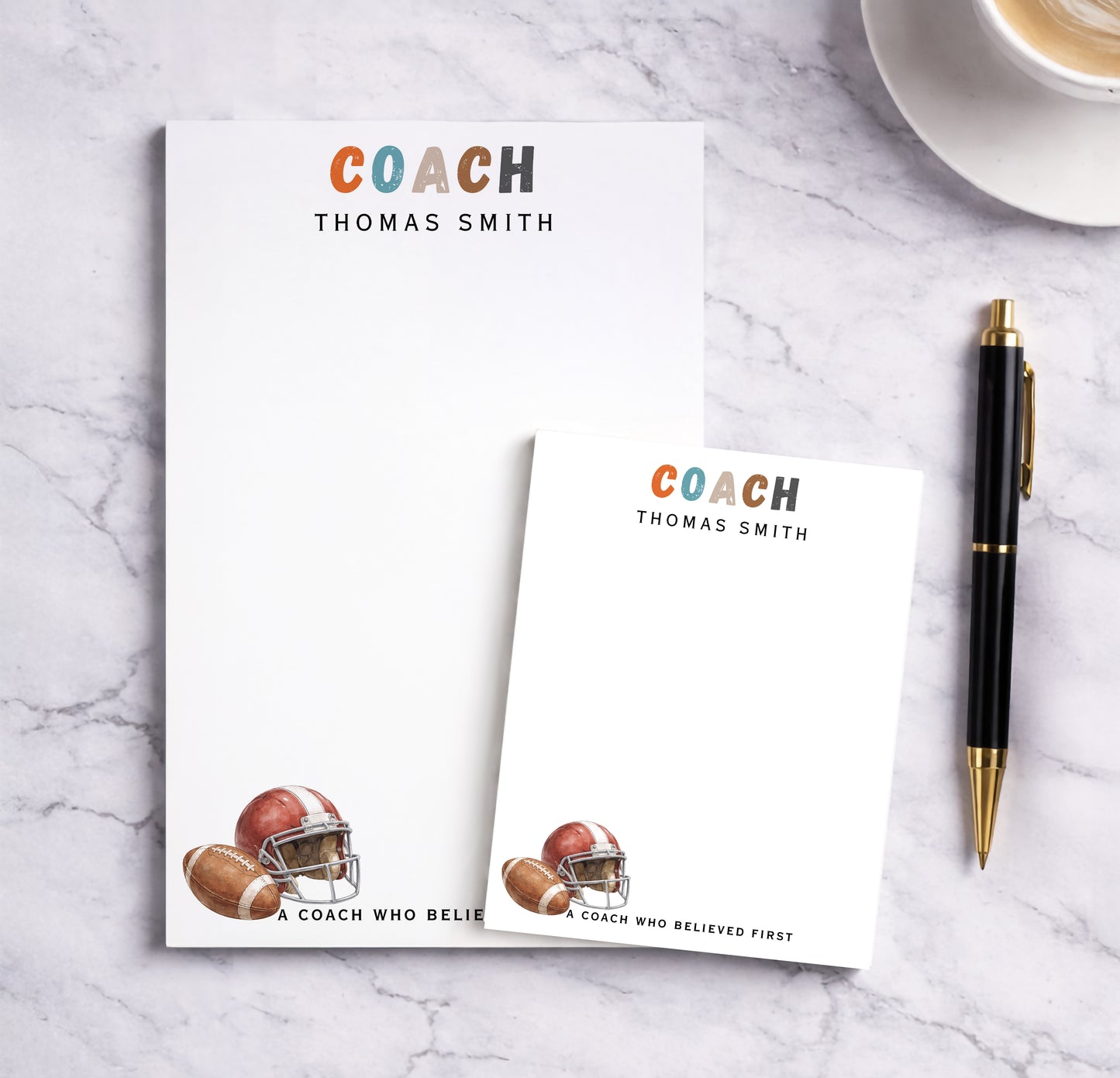 Personalized Football Coach Notepad