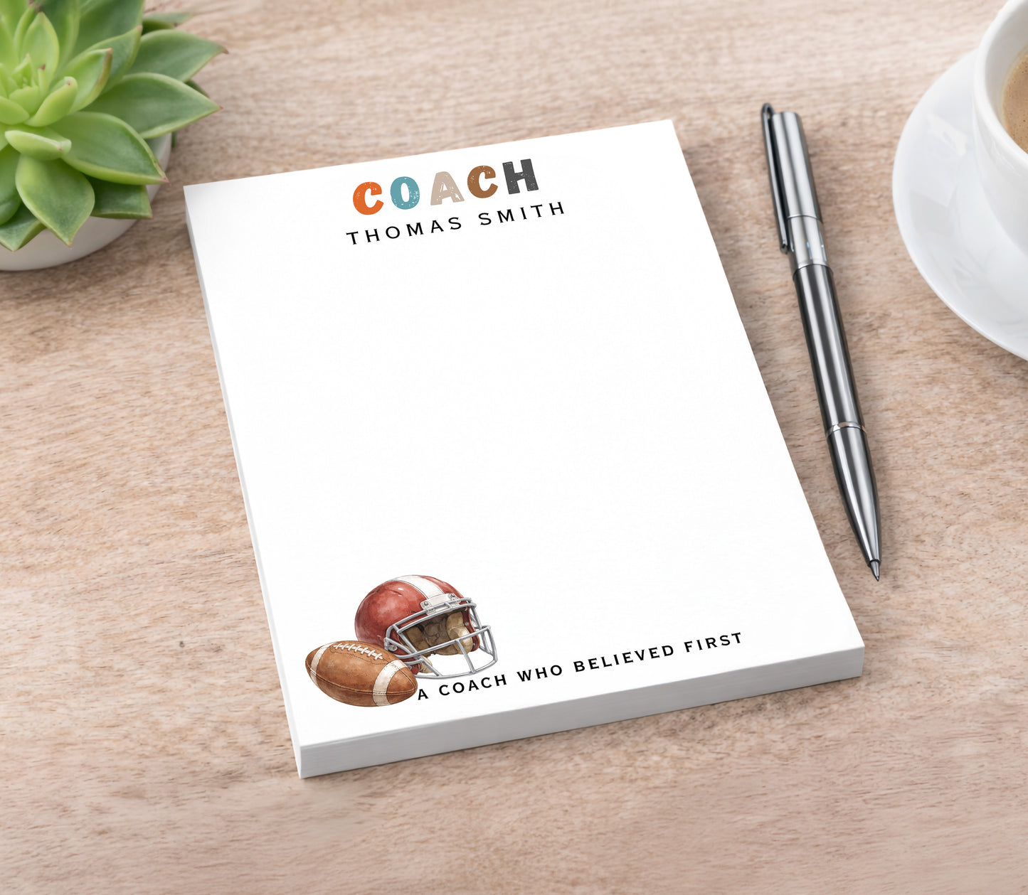 Personalized Football Coach Notepad