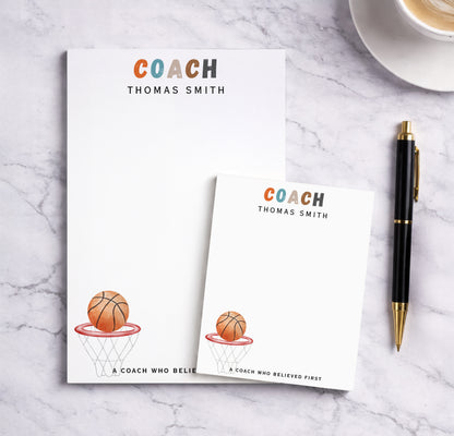 Personalized Basketball Coach Notepad