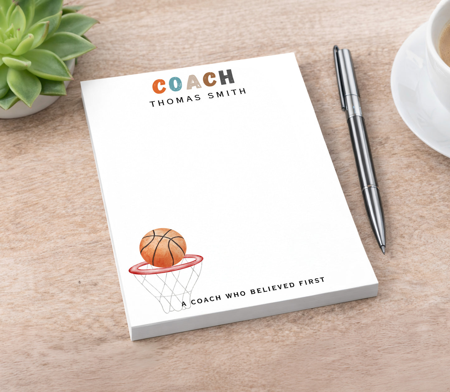 Personalized Basketball Coach Notepad