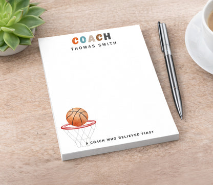 Personalized Basketball Coach Notepad
