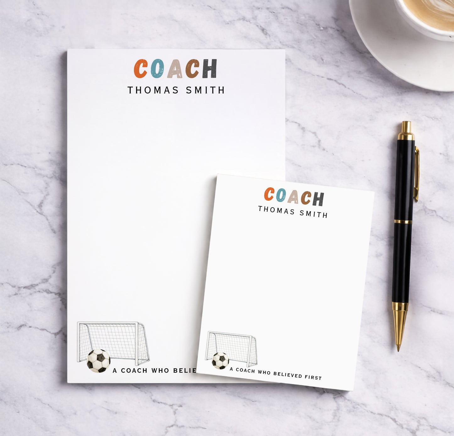 Personalized Soccer Coach Notepad