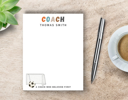 Personalized Soccer Coach Notepad