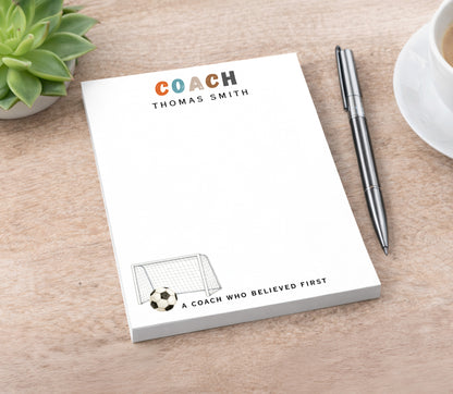 Personalized Soccer Coach Notepad